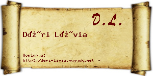Déri Lívia névjegykártya